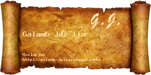 Galamb Júlia névjegykártya